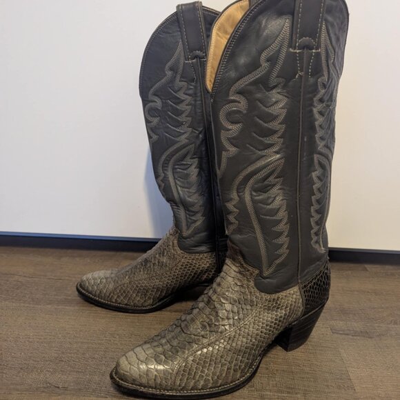 Womens Justin PYTHON SNAKE SKIN Cowboy Western Boots - Picture 9 of 11